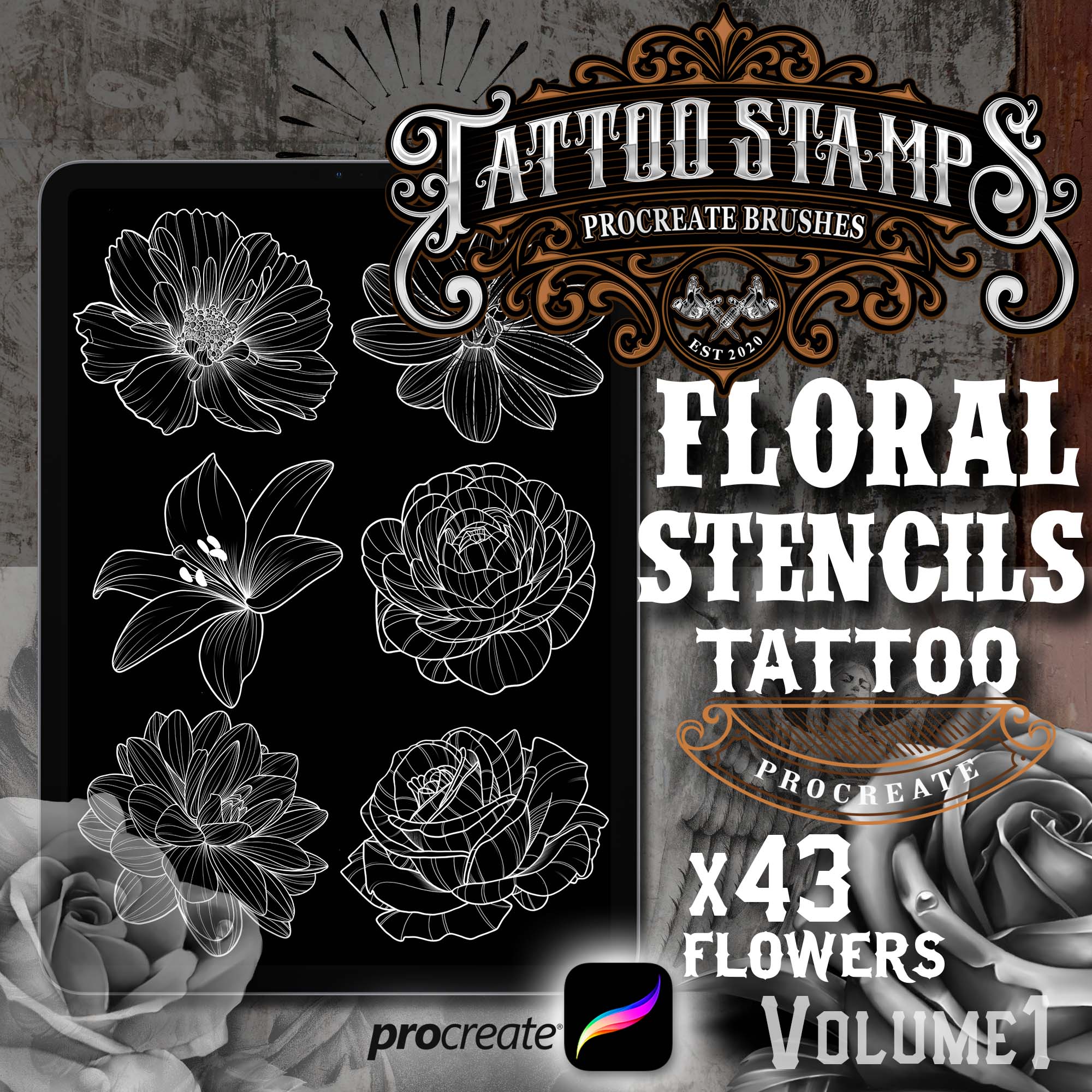 Tattoo Pro Stencils Series 1 - Koi & Lotus : Amazon.in: Home & Kitchen