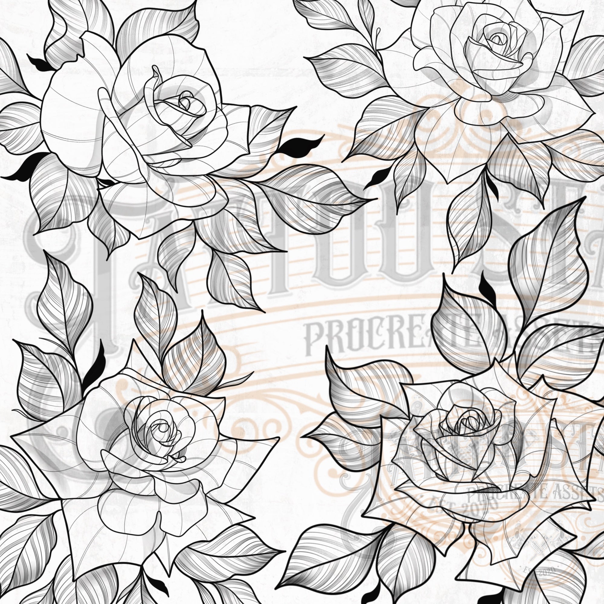 Black Rose Tattoo Design Download High Resolution Digital Art PNG  Transparent Background Printable SVG Tattoo Stencil - Etsy
