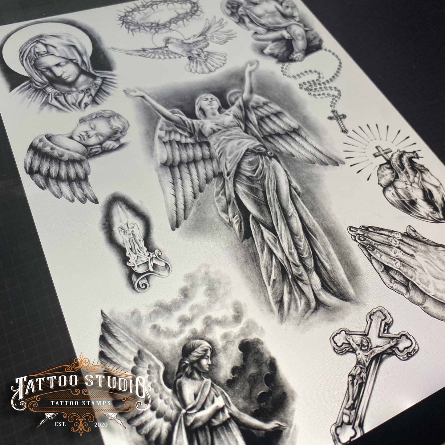 80 Realistic Religious Tattoo Procreate Brushes by TattooStampsArt