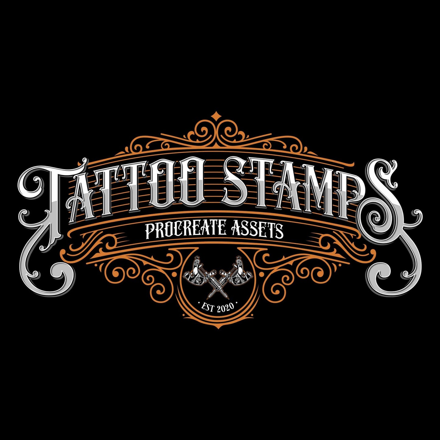 100 Realistic Black & Grey Skull Tattoo Procreate app for iPad & iPad pro by TattooStampsArt
